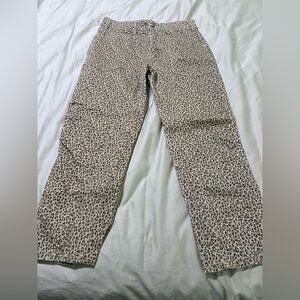 Pilcro Leopard Print Barrel Jeans - Tan & Black